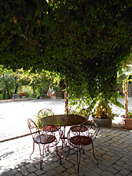 Salle d'eau avec terrasse chambre ombragée